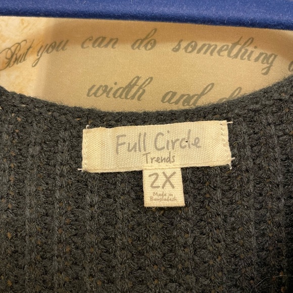 NWOT Black V Neck Long Sleeve Sweater 2XL - Picture 5 of 5